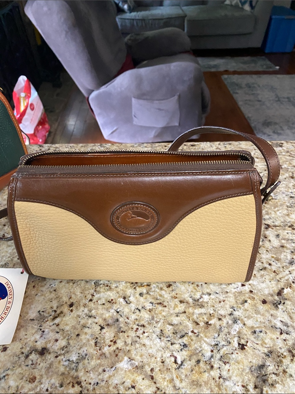 Dooney & Bourke Brown and Cream Leather small purse